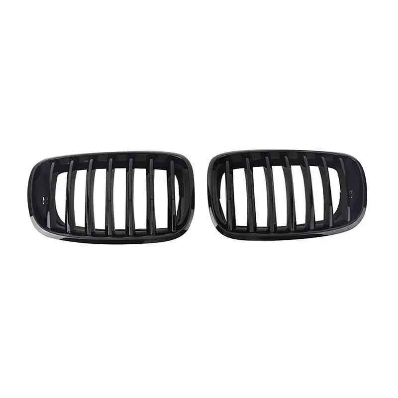 1Pair Car Front Mesh Grille with Base For BMW X5 X6 E70 E71 E72  #51137307599 51137307600