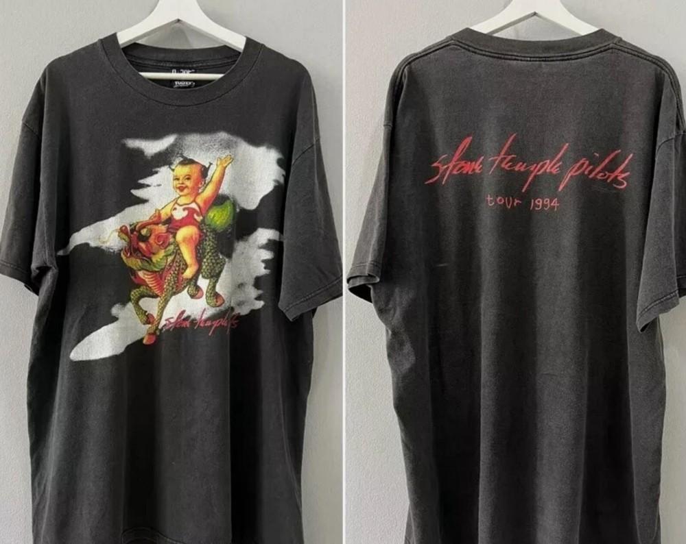 

Stone Temple Pilots Тур 1994 2 Сторонняя Черная Перепечатка Футболка Классический Стиль L