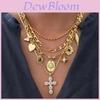 Cross Pendant Necklace For Women With Vintage Butterfly Bow Heart Design Fashion Jewelry