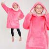 CityComfort Hooded Blanket for Kids Pink Fleece Fluffy Sweatshirt