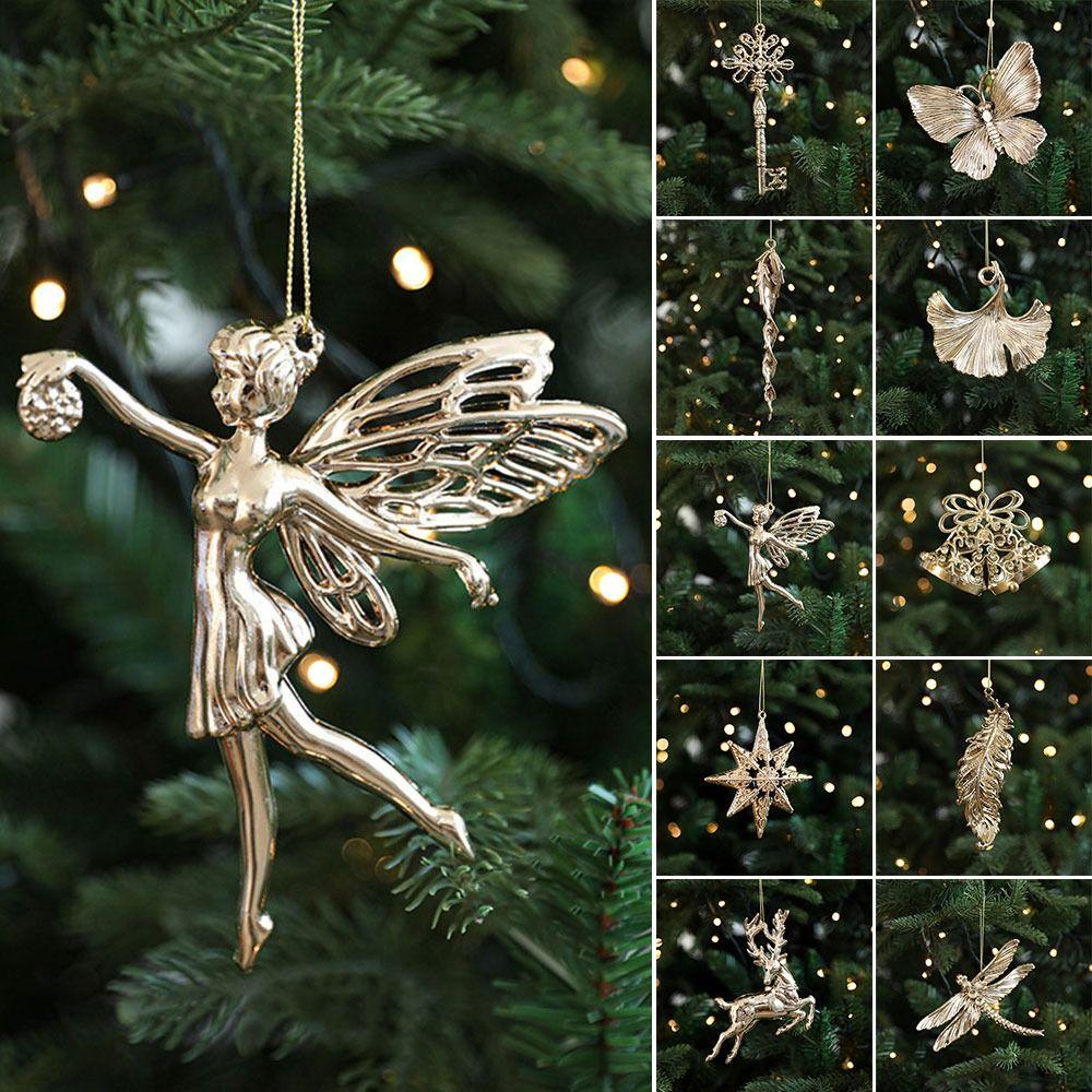 Plastic Xmas Ornament Ball Gold Christmas Tree Ornament Creative Xmas Baubles  Scene Making