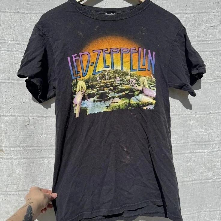 

Led Zeppelin Band House Of The Holy Albums Tour Black Unisex T shirt Reprint Unisex T-Shirt XXXL