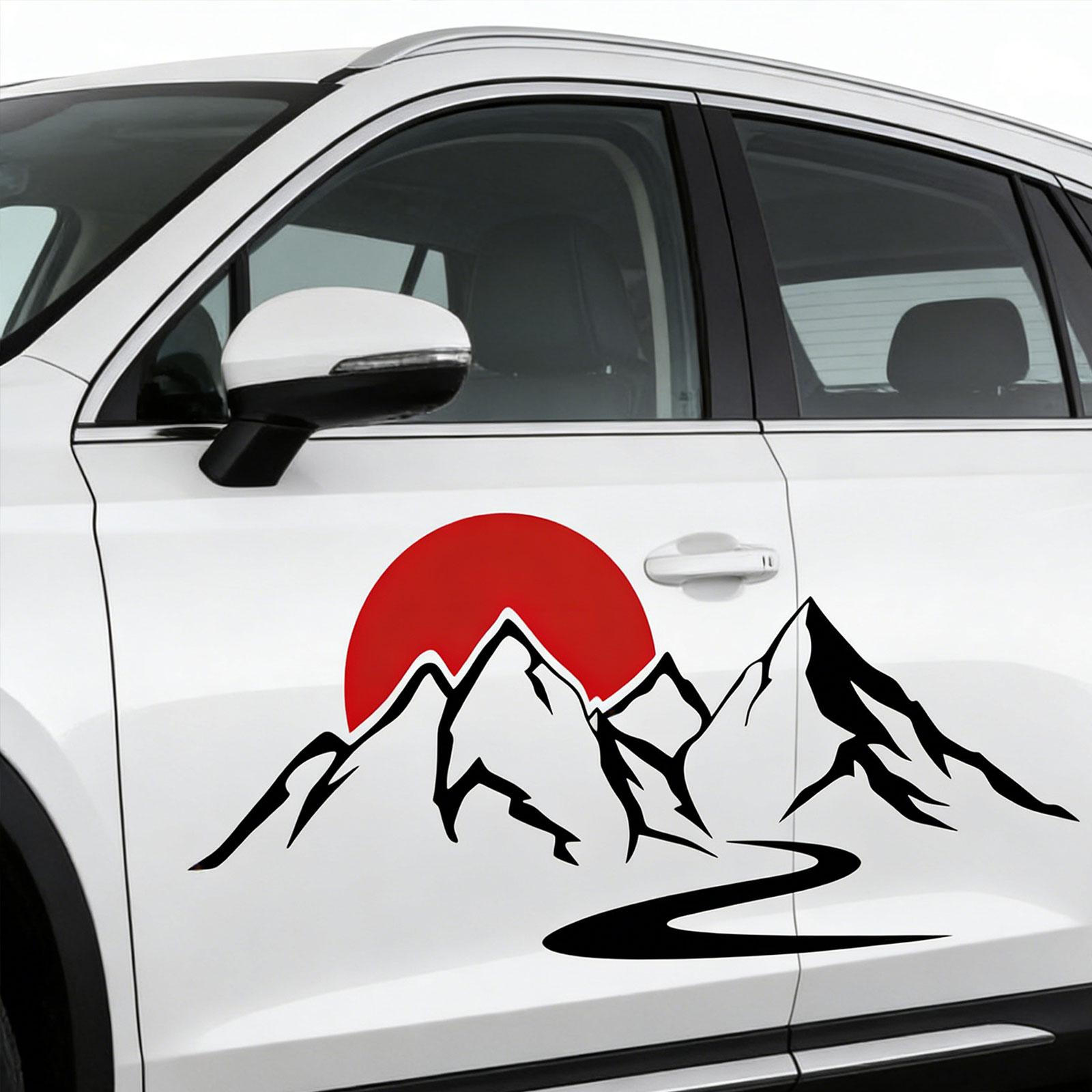 Auto Sticker Car Body Side Stickers Simple Installation Waterproof RV Decal Hood for Black Red