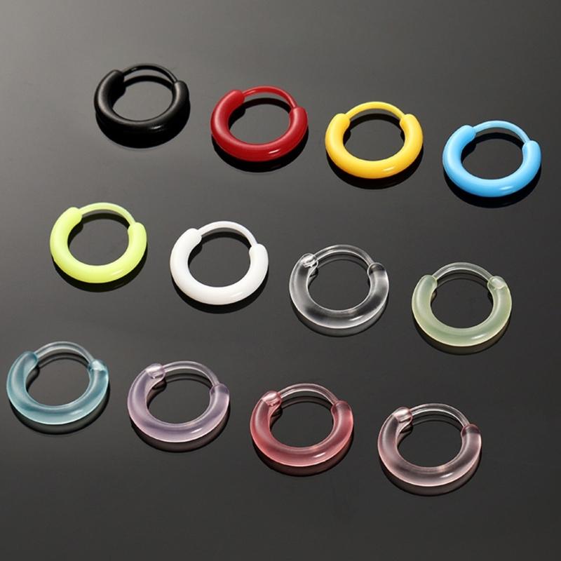 Orecchini a clip colorati in resina per piercing all'orecchio Cerchi leggeri Orecchini per uso quotidiano Accessori moda per ragazze