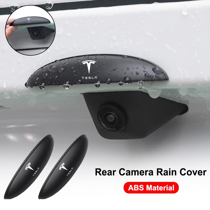 BFNWZ1 Fashion Car Rearview Camera Rain Cover Silicone Weatherproof Protector For Tesla Model 3 Model S Model X Model Y Roadster SpaceX