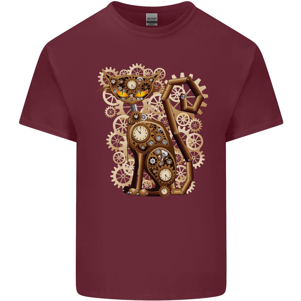 Steampunk Cat Unisexs Light Cotton TShirt