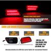 2x Red lens Red LED Rear Bumper Fender Side Marker Lights For 1997-2001 Honda CR-V