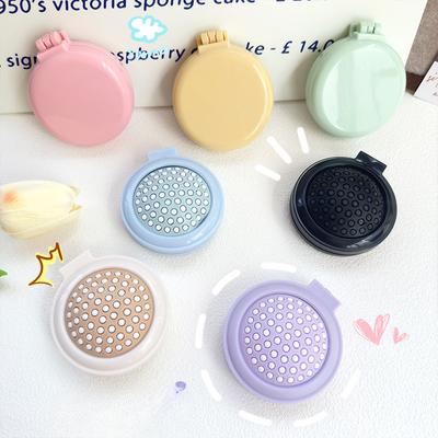 Massage Folding Mirror Comb Makeup Mirror Small Comb Pocket Portable Mirror Comb Air Cushion Comb for Girls Massage Balloon Comb