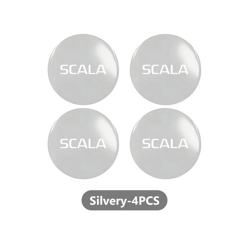 DAYB7 4pcs 3D Car Logo Wheel Center Hub Cap Dust-proof Badge Sticker For Skoda Rapid Octavia Derivative Enyaq-iV VisionS Yeti Scala