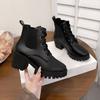 Fashion boots autumn and winter new modern urban style knee boots stacked wear niche foreign style show high American ins