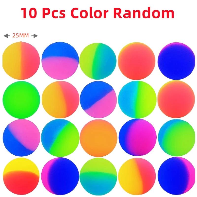 Fun High Bounce Toy Balls Kids Gift Party Favor Decoration Kids Bouncing Ball Pattern  Two-Color Bounce Ball Birthday Gift