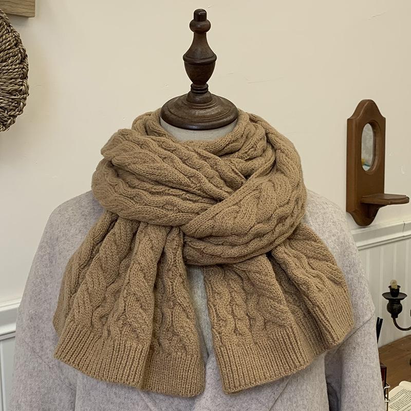 Vintage Christmas New Red Scarf Women's Winter Thickened Warm Premium Birthday Gift Scarf