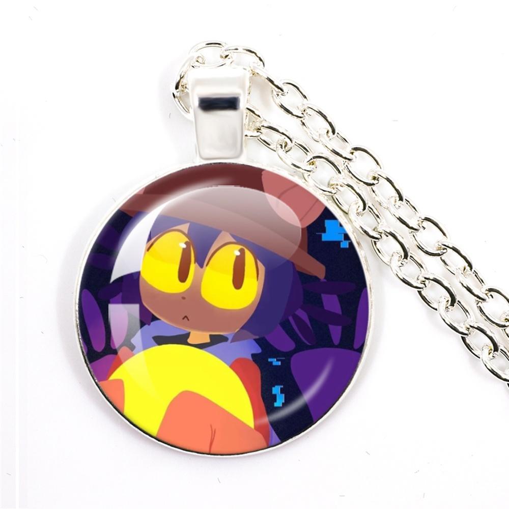 Niko Oneshot Necklace Anime Creative Cartoon Niko Pancakes Glass Cabochon Pendant Necklace Charm Jewelry Gift Jewelry