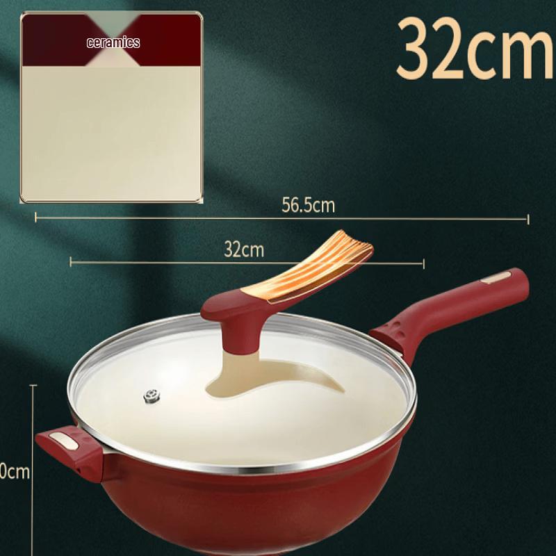 Light Luxury Ceramic Non-stick Induction Wok