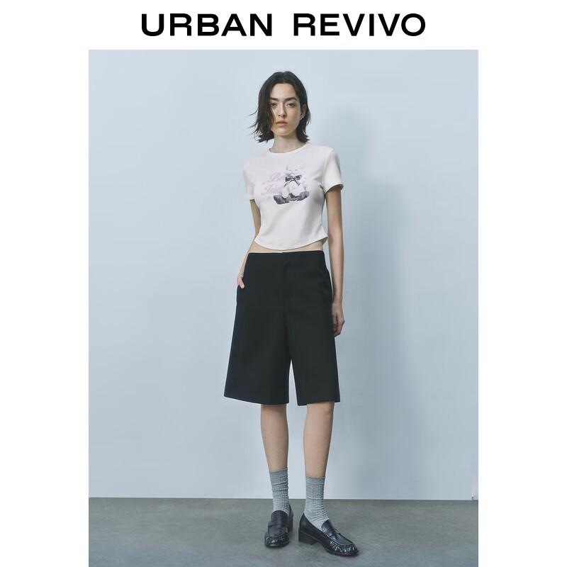 UR 2025 Women's Fun Pet Letter Print Short Sleeve T-shirt