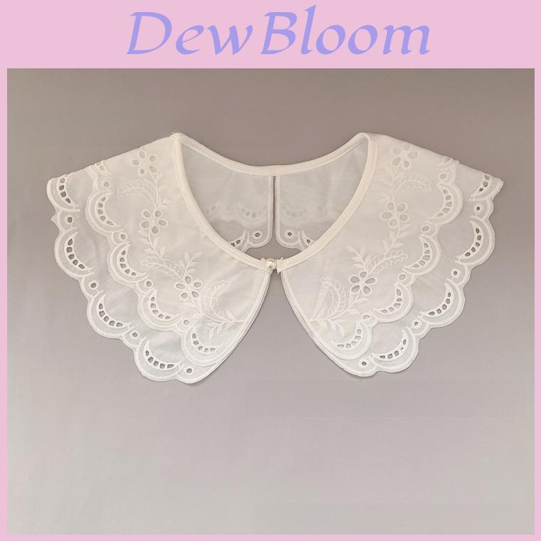 Ethnic Style Polyester Floral Lace Collar With Tie For Women Winter Accessory