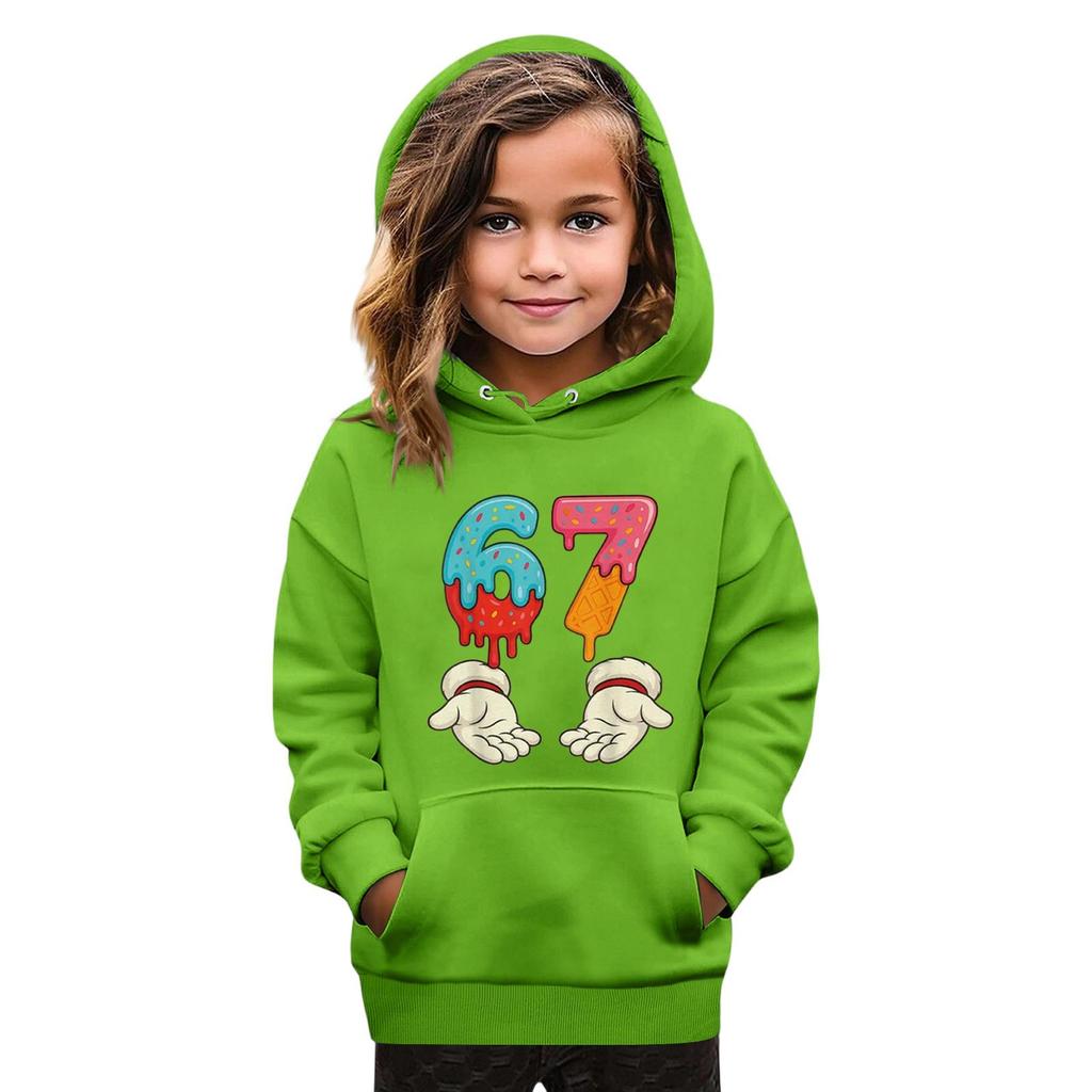Moda Infantil Jersey Estampado Casual Manga Larga Cuello Redondo Sudadera con Capucha