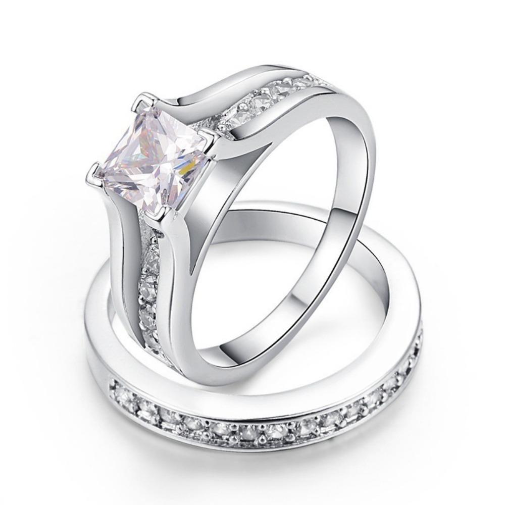 Couple Engagement Wedding Zircon Ring.