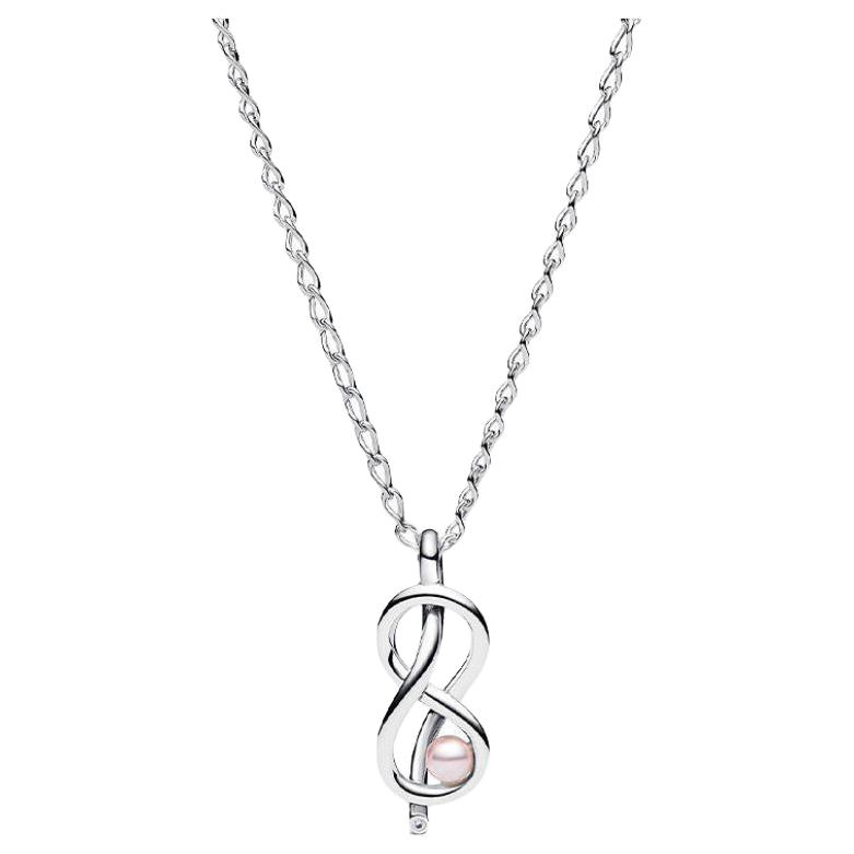 Pandora Fashionable Exquisite Design 925 Silver Cubic Zirconia Necklace Women necklace 393762C01 Box