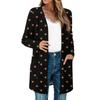 Women's Lightweight Long Sleeve Open Front Cardigans Long Sleeve Lightweight Vintage Printed Coat With Pockets