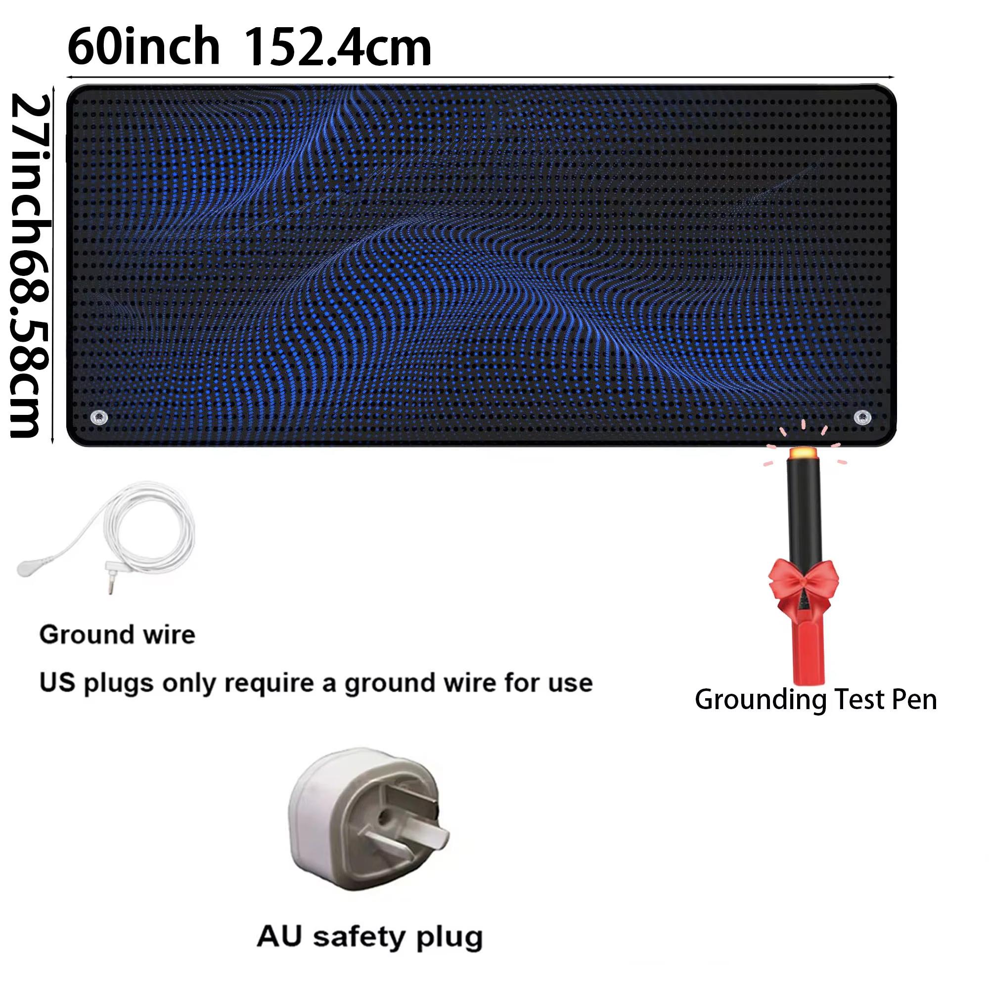 

Заземлюючий килимок для ліжка, заземлені простирадла зі шнуром заземлення та тестером (Чорний, Королева) AU Plug чорний