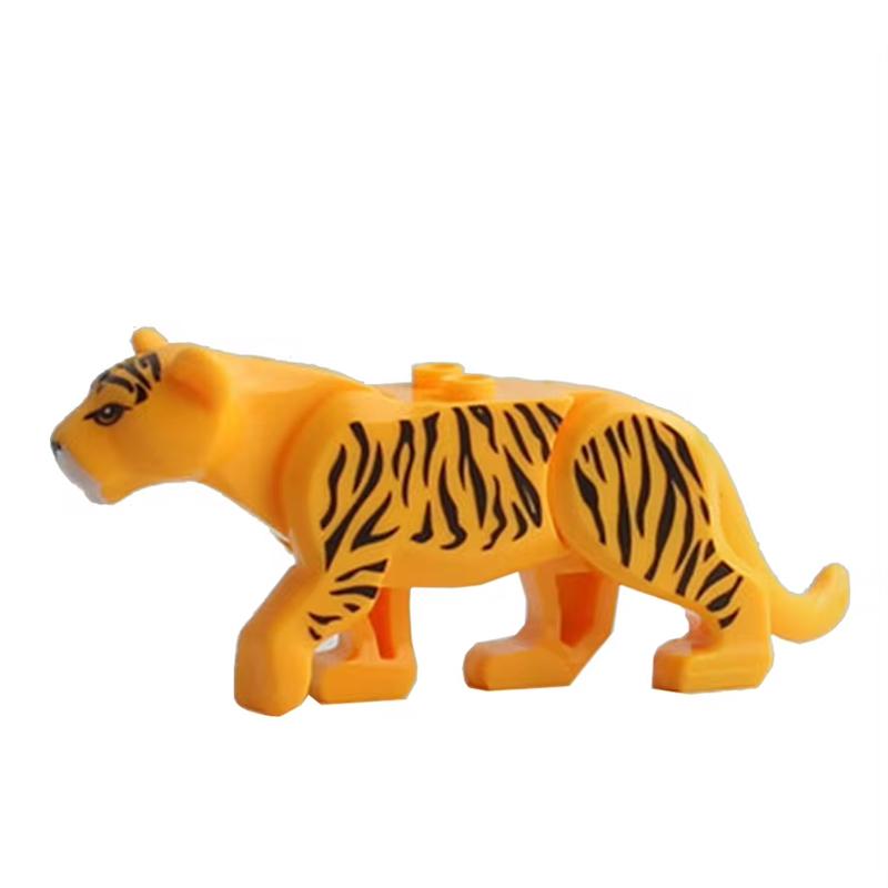 MOC Farm Zoo Animal Building Blocks Crocodile Shark Dolphin Chimpanzee Cow Leopard Educational Game Accessories Bricks Kids Toys