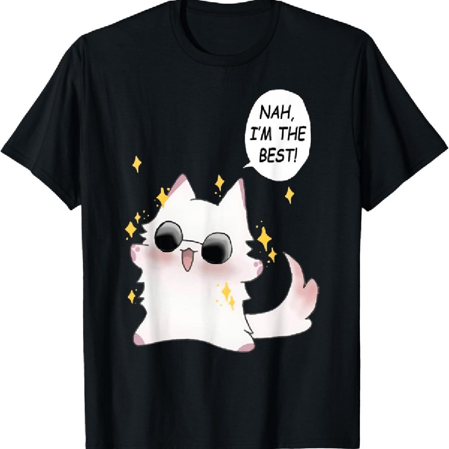 

Cute Funny Cat Funny Anime Meme Nah I m The Best Gojo Cat Unisex T-Shirt S
