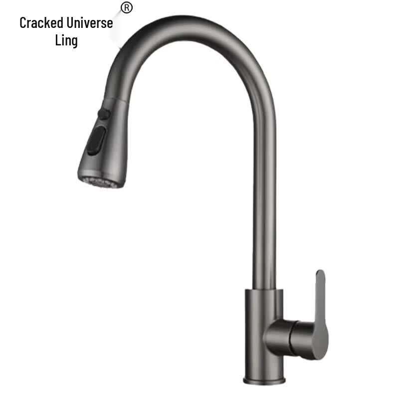 Lieling 304 Stainless Steel Gunmetal Pull-Out Kitchen Faucet