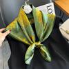 65Cm Square Pure Silk Square Scarf Elegant Silk Decorative Flower Design Necktie Small Shawl Neckerchief For Women