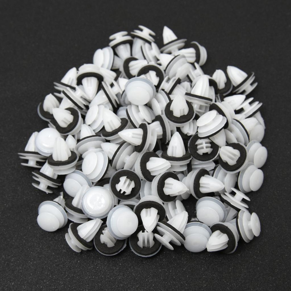 100pcs/set 10MM Hole Car Door Bumper Fastener Auto Plastic Fastener Screw Rivets Clips For Universal Car Bumper Fender Trims