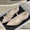 Fashion Elegant Pointed Toe Satin High Heels Women Sweet Butterfly-knot Brand Designer Shoes Fashion Comfortable Low Heel Dress Shoes