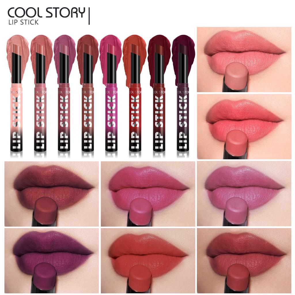 8 Colors Matte Lipstick Pencil Waterproof Long Lasting Non-Stick Cup Lip Stain Tint Beauty Nude Lipstick Pen Makeup Cosmetics
