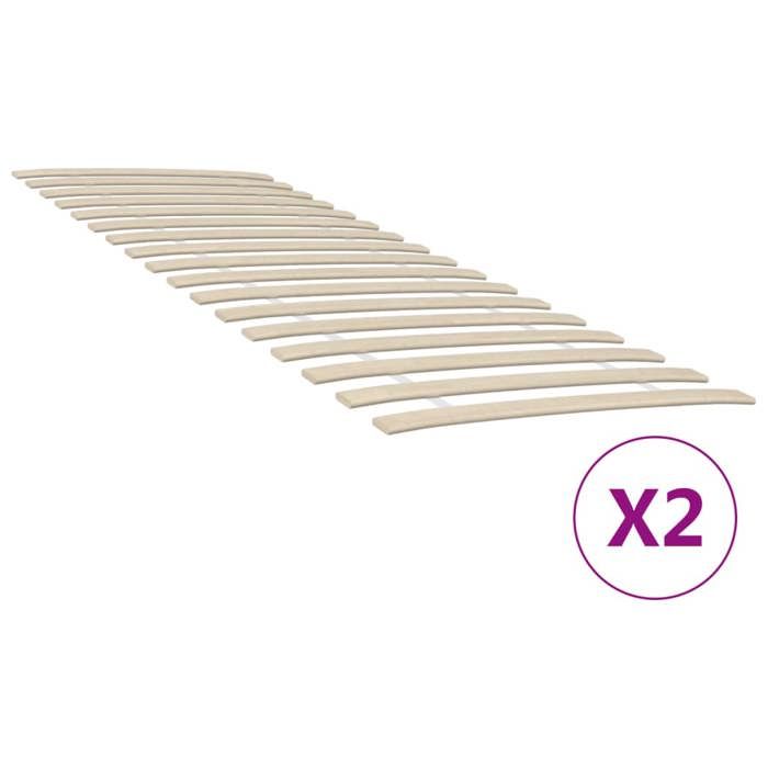 VidaXL Lattes de rechange pour sommier avec 34 lattes 2 pcs 80x200 cm, cadre de lit, sommier, Latte de rechange pour sommier 3203720