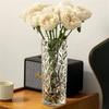 Transparent Hydroponic Glass Vase Glacier Pattern Elegant Home Decor Vase Modern Living Room Flower Arrangements Decor