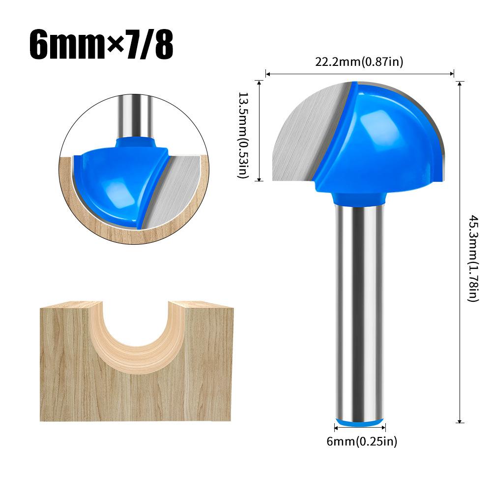 6 Handle 12 Handle Slotting Knife Bottom Digging Knife Woodworking Round Bottom Knife, Engraving Machine, Trimming Machine Knife Head Round Bottom