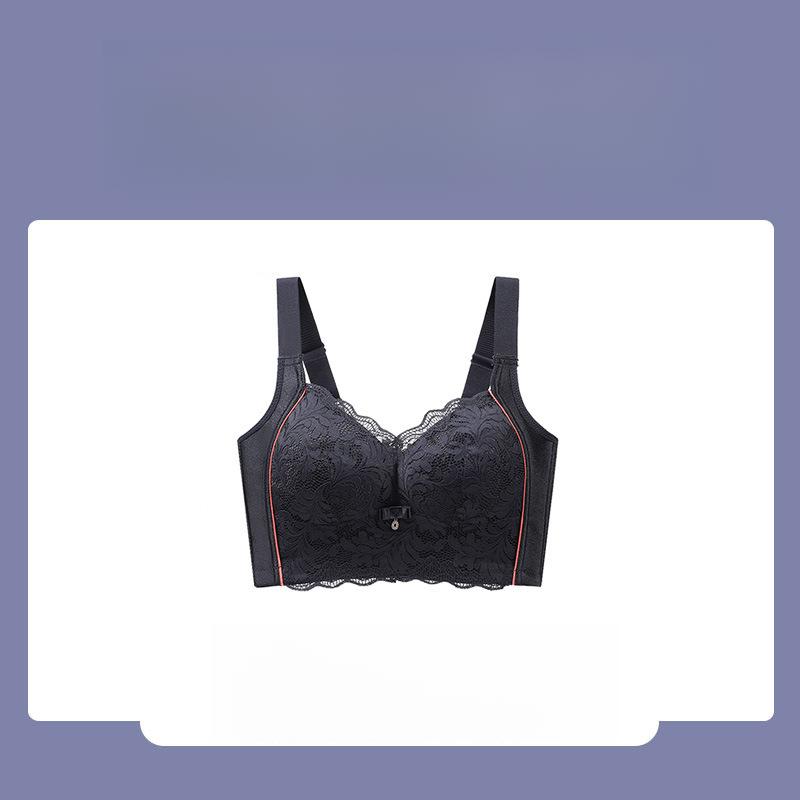 

Underwear Women s Thin Collection Bra Anti Sagging Bra Adjusted Double Breasts No Steel Hoop Push Up Bra 36/80B чорний