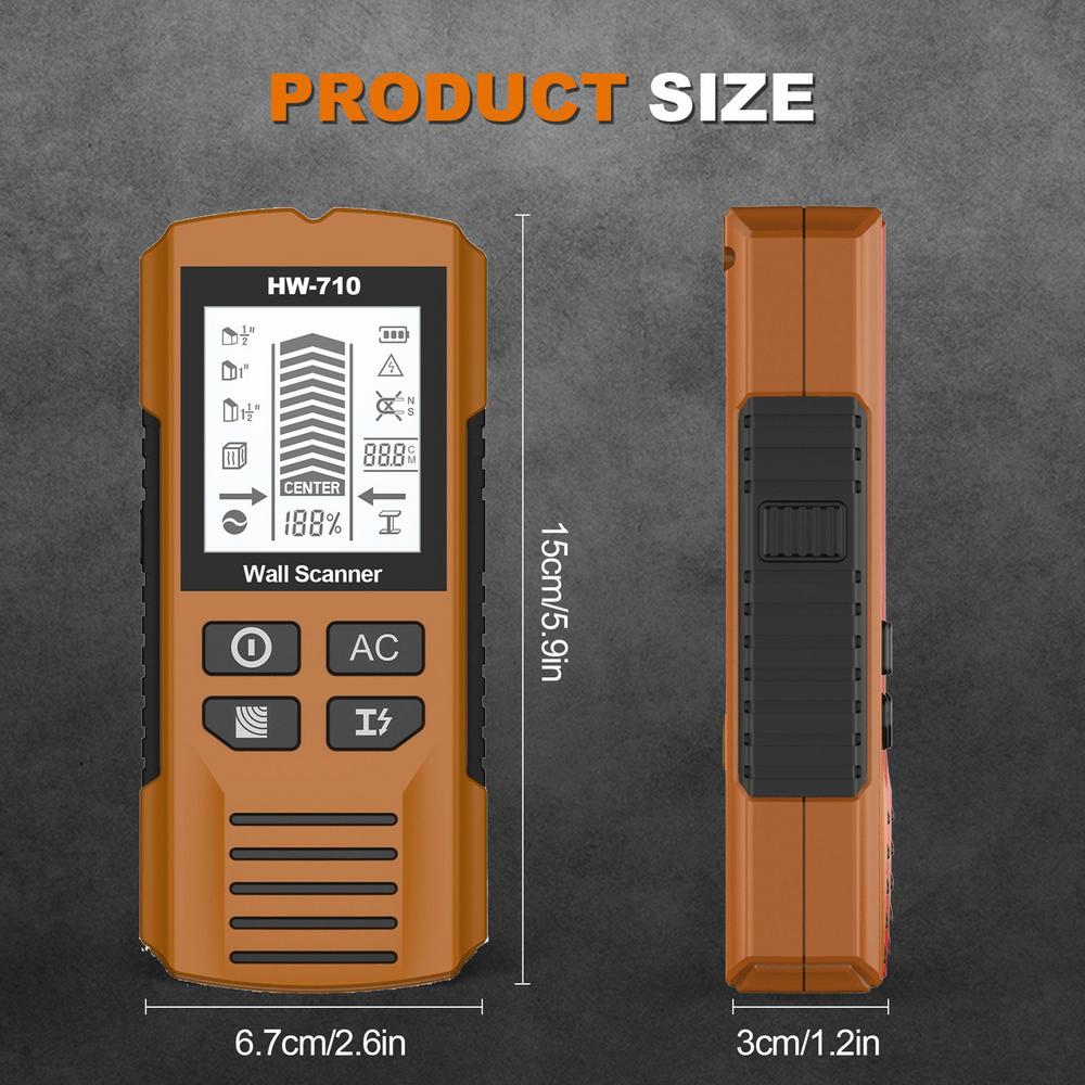 

Ручний металошукач Портативний багатофункціональний металошукач Багатофункціональний інструмент для пошуку шпильок Високочутливий Захист жовтий