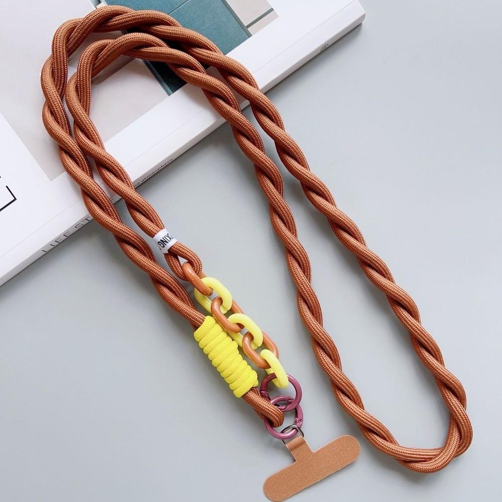 Dopaminový opletený šňůrka na telefon Nylonové crossbody závěsné lanko Telefonní přívěsek Příslušenství