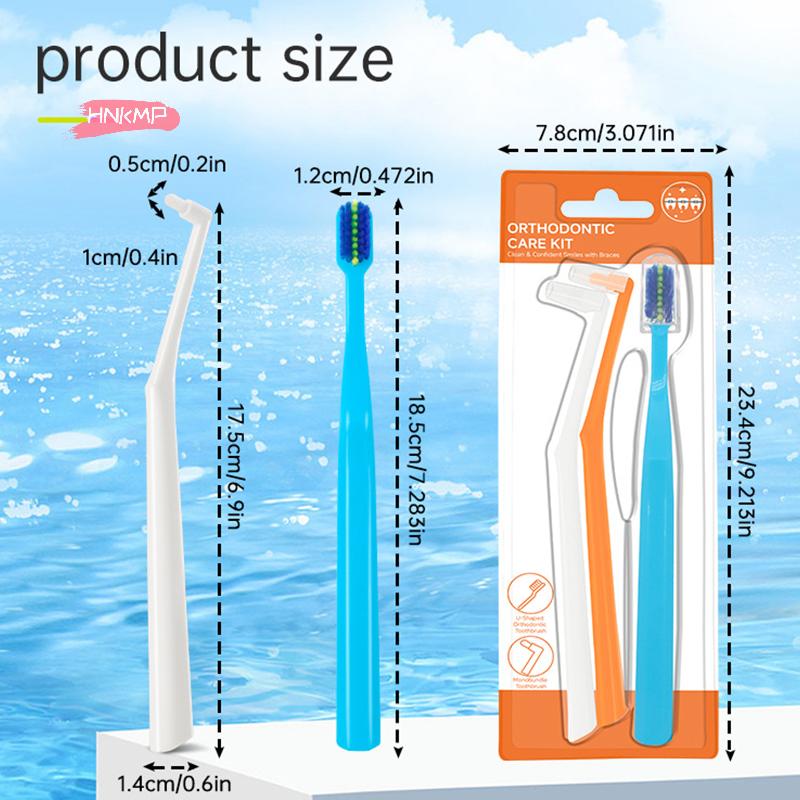 3/4/7Pcs L Shape Push-Pull Interdental Toothbrush Soft Bristle Tufted Brush for Oral Care Braces Cleaning Dental Care Accessory