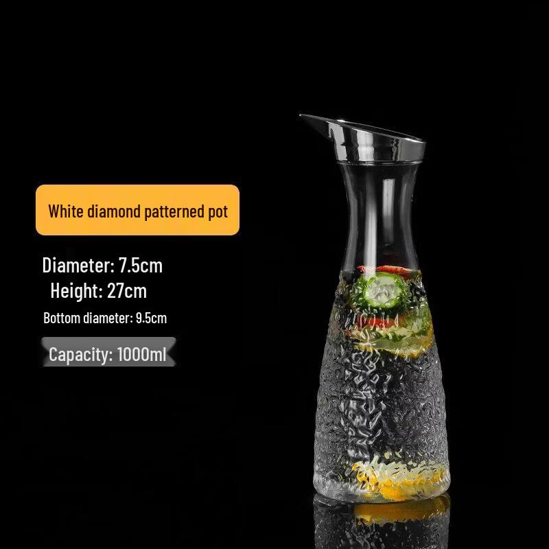 JingJingRSPC 1.0L Transparent Striped Acrylic Pitcher