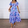 European and American Off-the-Shoulder Puff Sleeve A-Line Summer Dress for Women