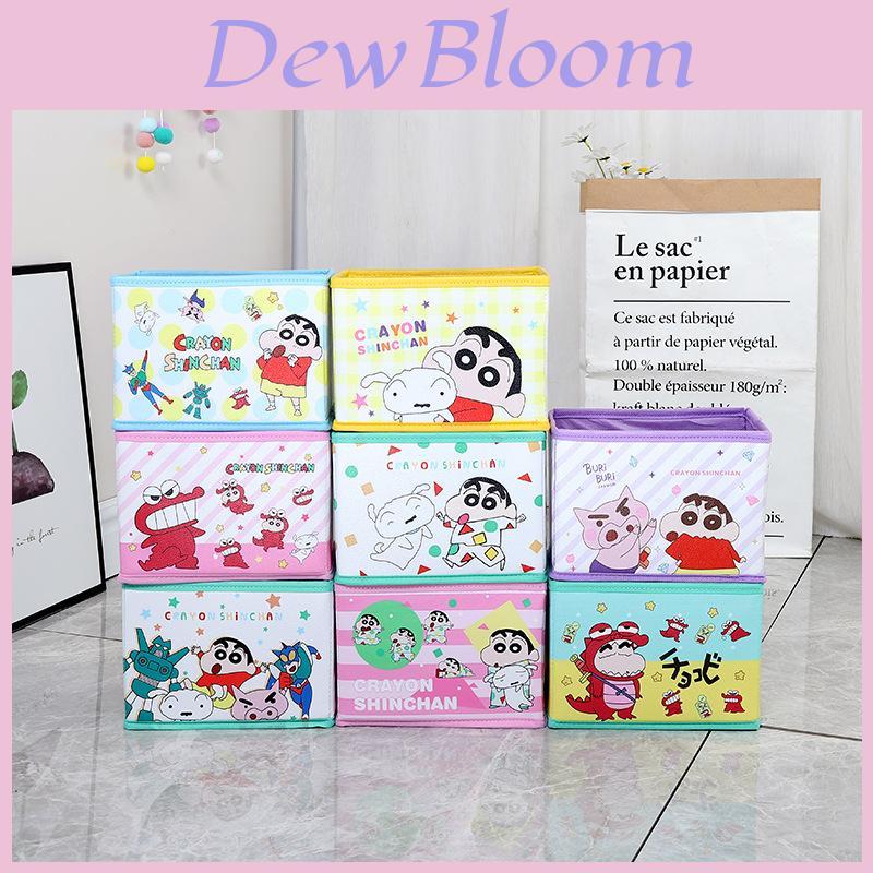 Niedlicher Pyjama Crayon Shin Chan Shiro Gestreiftes Muster Faltbare Desktop-Aufbewahrungsbox für Schreibtisch und Make-up-Zubehör