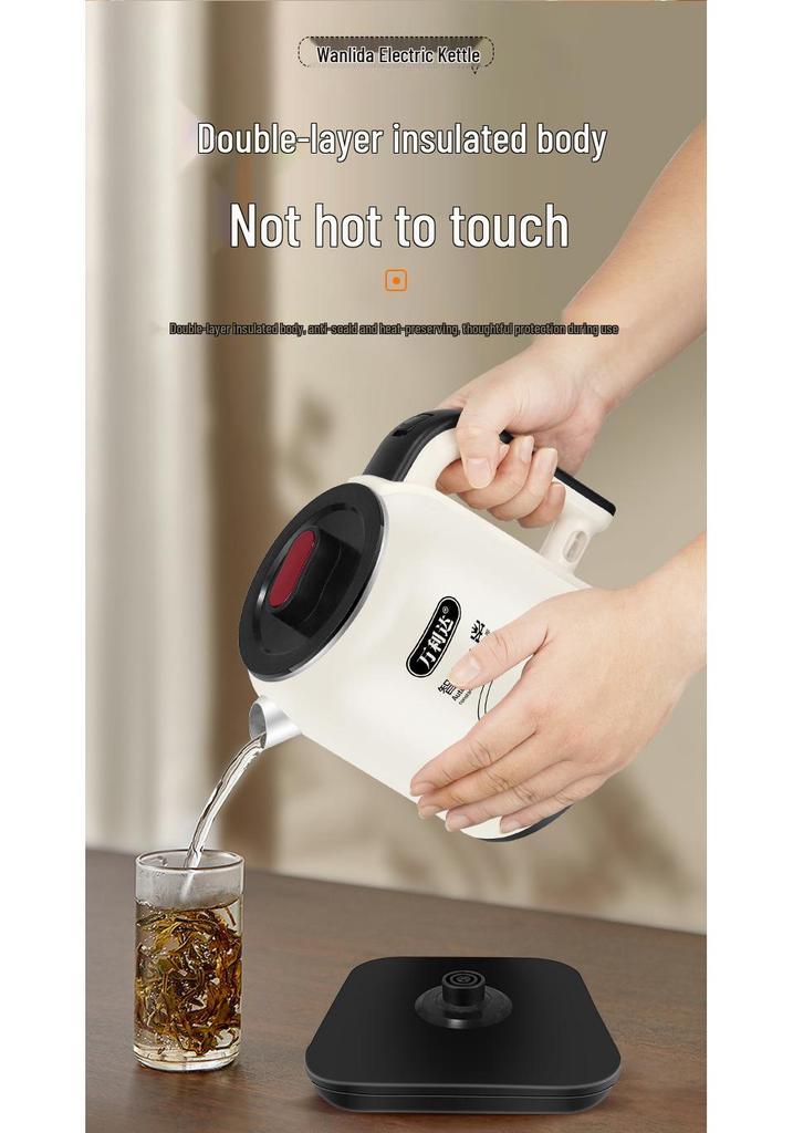 Festive Red 2.5L Electric Kettle with Detachable Lid & Auto Power-Off