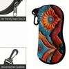 2D-Bohemian Mandala Pattern Protective Case, Sunglasses Case, Vintage Floral Art Eyewear Pouch, Portable Zipper Glasses Organizer for Travel