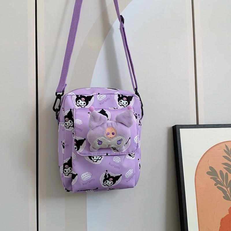Kids Nylon Crossbody Bag Lightweight Waterproof Backpack For Preschoolers** Characters Included) фиолетовый