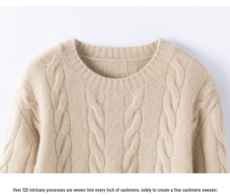Women's Heavyweight Cashmere Loose Knit Sweater – Autumn/Winter New Style European Design