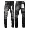 Mens Straight Fit Distressed Patchwork Denim Jeans Vintage Streetwear Style High Waist Ripped Cotton