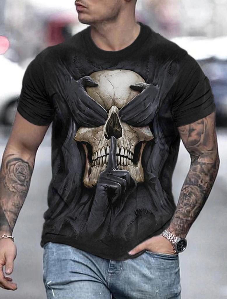 2023 New Men's Gender-Neutral T-Shirt 3D Printed Lion Round Neck Casual Short Sleeve Top Street Wea Men'st-Shirtoversizedt-Shirt