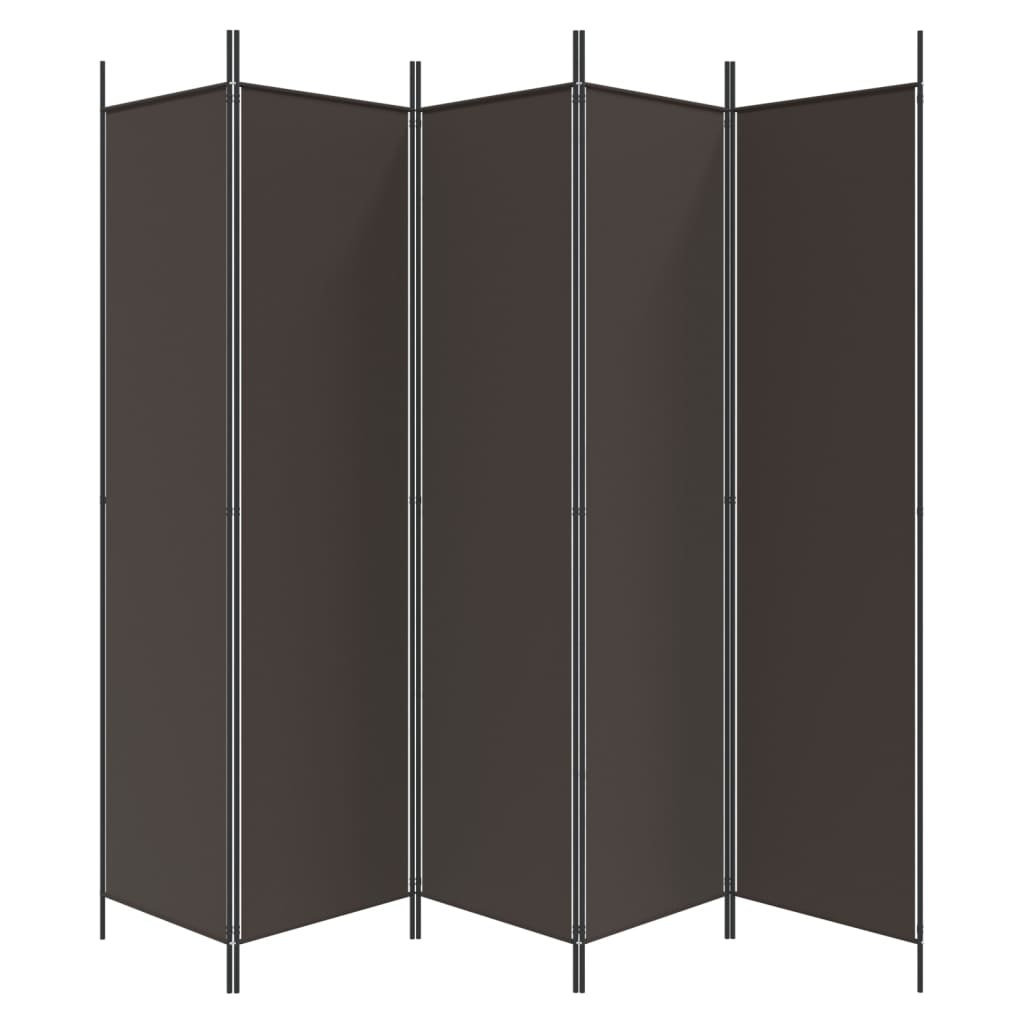 Vidaxl Parawan 5-Panelowy, Brązowy, 250X200 Cm, Tkanina