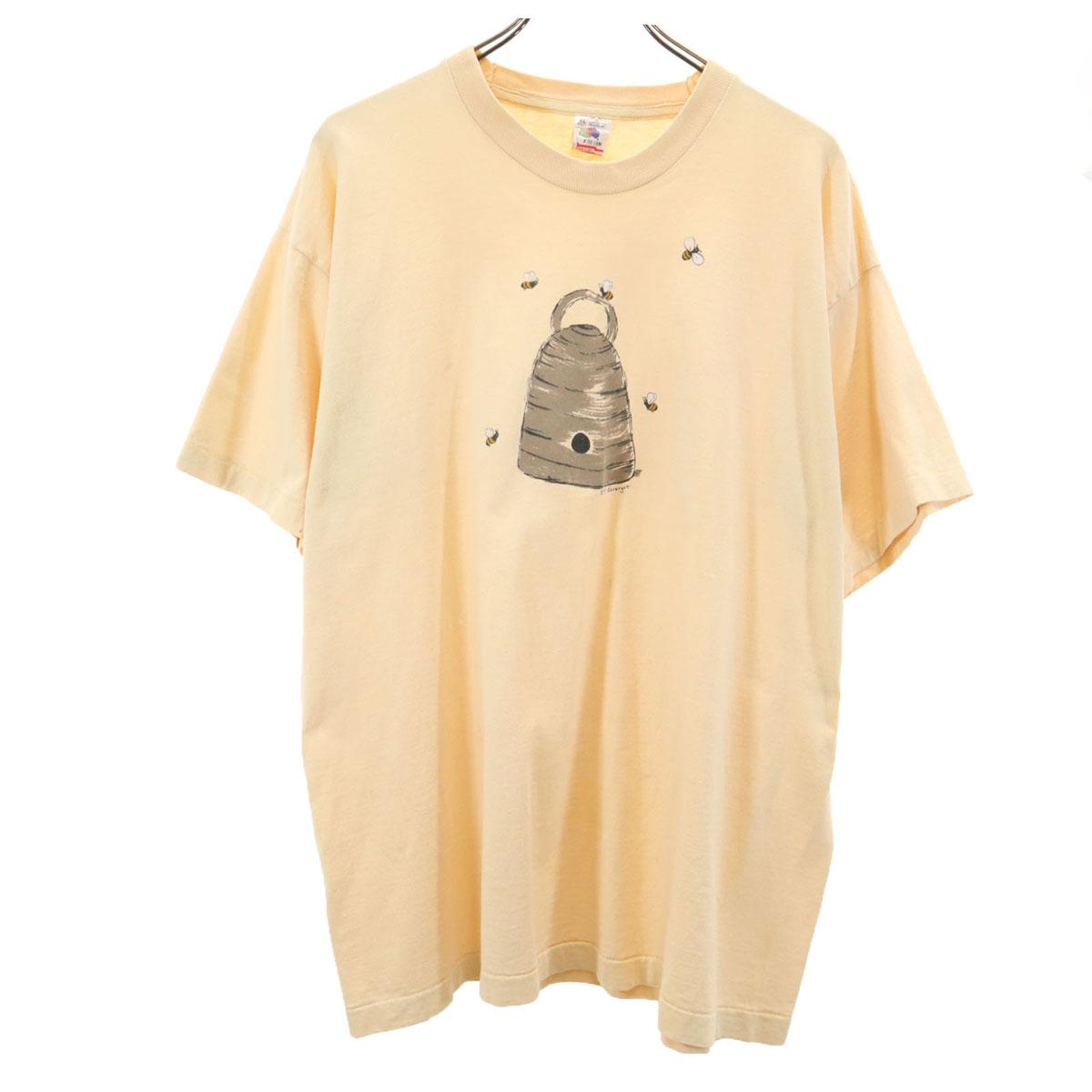 

FRUIT OF THE LOOM 90-е годы Старая футболка с коротким рукавом и одинарной строчкой, сделано в США, мужская, б/у